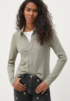 Pedro del Hierro camasa femei, culoarea gri, cu guler clasic, regular, 8628738 imagine