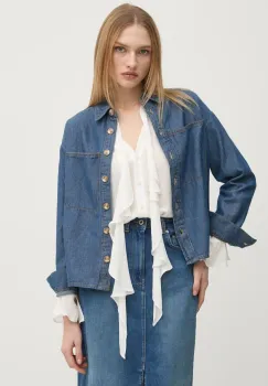 Pedro del Hierro camasa jeans femei, cu guler clasic, relaxed, 6638223 imagine