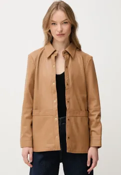 Pedro del Hierro geaca de piele culoarea maro, de tranzitie, 5499140 imagine