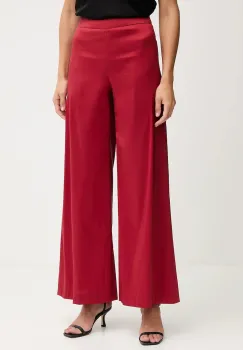 Pedro del Hierro pantaloni culoarea bordo, lat, high waist, 7602521 imagine