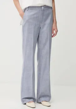 Pedro del Hierro pantaloni de bumbac drept, high waist, 7609755 imagine
