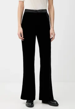 Pedro del Hierro pantaloni de catifea culoarea negru, evazati, high waist, 7602536 imagine