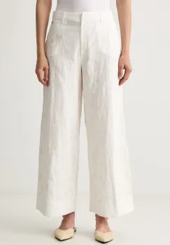 Pedro del Hierro pantaloni pentru femei din bumbac imagine