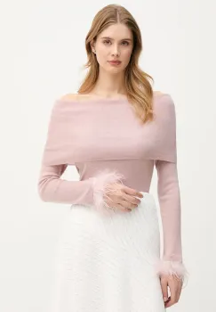 Pedro del Hierro pulover din amestec de lana culoarea roz, light, 3512923 imagine