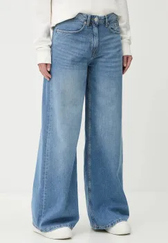 Pepe  Jeans blugi WIDE LEG JEANS MW VINTAGE PL205015 imagine
