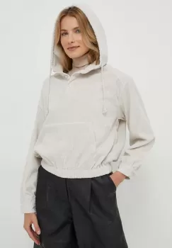 Pepe Jeans bluza BONNIE femei, culoarea bej, cu gluga, neted imagine