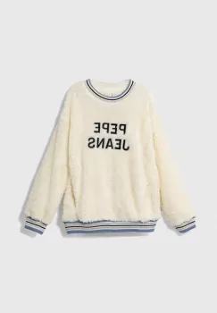 Pepe Jeans bluza copii culoarea bej, cu imprimeu imagine