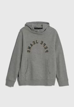 Pepe Jeans bluza copii culoarea gri, cu gluga, cu imprimeu imagine