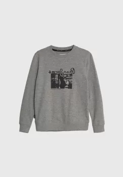Pepe Jeans bluza copii culoarea gri, cu imprimeu imagine