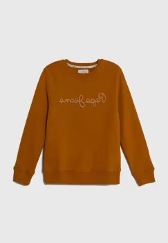 Pepe Jeans bluza copii culoarea portocaliu, cu imprimeu imagine