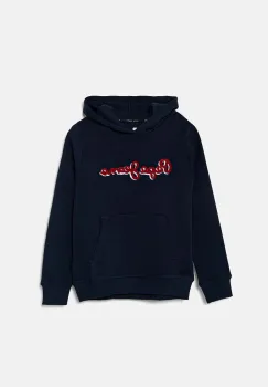 Pepe Jeans bluza copii NEW LAMONTY HOODIE culoarea albastru marin, cu gluga, melanj, PB581614 imagine