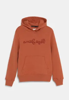 Pepe Jeans bluza copii NEW LAMONTY HOODIE culoarea portocaliu, cu gluga, melanj, PB581614 imagine