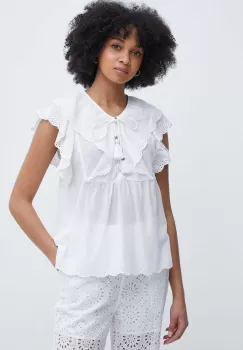 Pepe Jeans bluza din bumbac DOROTEA femei, culoarea alb, neted, PL304815 imagine