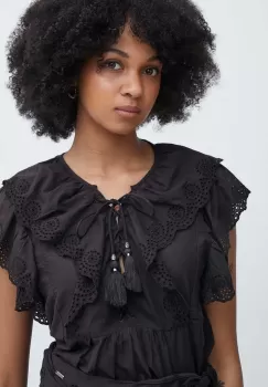 Pepe Jeans bluza din bumbac DOROTEA femei, culoarea negru, neted, PL304815 imagine