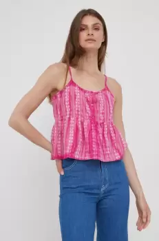 Pepe Jeans bluza din bumbac Pam femei, culoarea roz, modelator imagine
