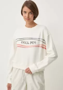 Pepe Jeans bluza EDELINE femei, culoarea bej, cu imprimeu, PL581444 imagine