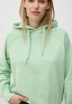Pepe Jeans bluza FELICITY HOODIE femei, culoarea verde, cu gluga, neted, PL581462 imagine