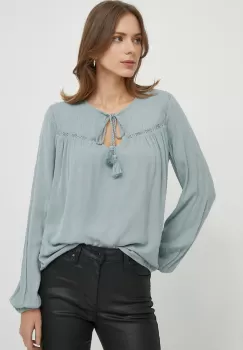 Pepe Jeans bluza femei, culoarea turcoaz, neted imagine
