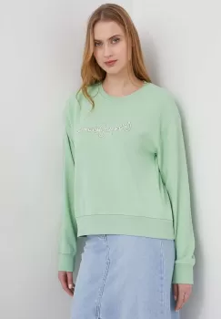 Pepe Jeans bluza femei, culoarea verde, cu imprimeu imagine