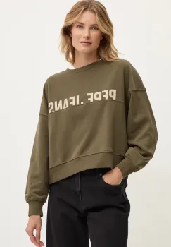 Pepe Jeans bluza GAYLE femei, culoarea verde, cu imprimeu, PL581452 imagine