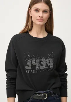 Pepe Jeans bluza LUNA femei, culoarea negru, cu imprimeu, PL581466 imagine