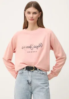 Pepe Jeans bluza LUPITA femei, culoarea roz, cu imprimeu, PL581467 imagine