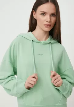 Pepe Jeans bluza Lynette femei, culoarea verde, cu gluga, neted imagine