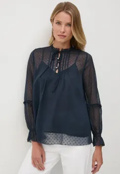 Pepe Jeans bluza ODETTE femei, culoarea albastru marin, neted, PL304944 imagine