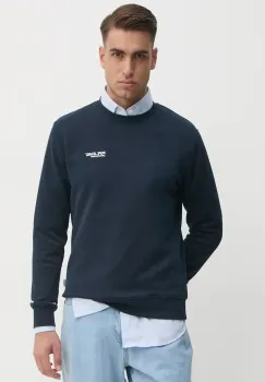 Pepe Jeans bluza SAM CREW barbati, culoarea albastru marin, cu imprimeu, PM582703 imagine