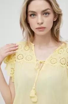 Pepe Jeans bluza Stella femei, culoarea galben, neted imagine