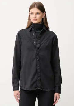 Pepe Jeans camasa culoarea negru, cu guler clasic, regular, PL3051236 imagine