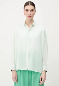 Pepe Jeans camasa culoarea verde, cu guler clasic, relaxed, PL305100 imagine