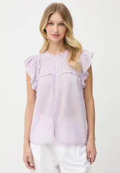 Pepe Jeans camasa culoarea violet, cu guler clasic, regular, PL305101 imagine