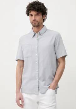 Pepe Jeans camasa de in AMARO barbati, culoarea gri, cu guler clasic, regular, PM308847 imagine