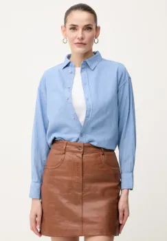 Pepe Jeans camasa de in CHIPPER femei, cu guler clasic, relaxed, PL304993 imagine