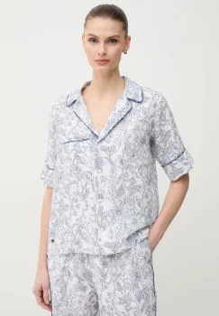 Pepe Jeans camasa de in DORIS femei, culoarea alb, cu guler clasic, regular, PL305025 imagine