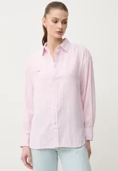 Pepe Jeans camasa de in DREAM femei, culoarea roz, cu guler clasic, regular, PL305033 imagine