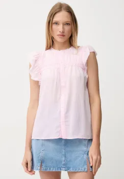 Pepe Jeans camasa DIALLO femei, culoarea roz, regular, PL305028 imagine