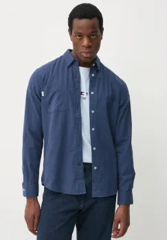 Pepe Jeans camasa din bumbac AARON barbati, culoarea albastru marin, cu guler button-down, regular, PM308804 imagine