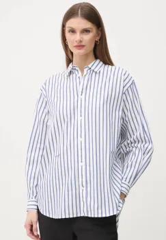 Pepe Jeans camasa din bumbac ARTEMISA femei, culoarea alb, cu guler clasic, relaxed, PL304975 imagine