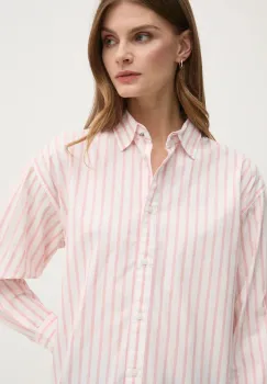 Pepe Jeans camasa din bumbac ARTEMISA femei, culoarea alb, cu guler clasic, relaxed, PL304975 imagine