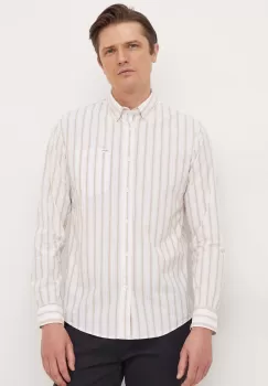 Pepe Jeans camasa din bumbac barbati, culoarea alb, cu guler button-down, regular imagine