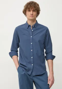 Pepe Jeans camasa din bumbac barbati, culoarea albastru marin, cu guler button-down, regular imagine