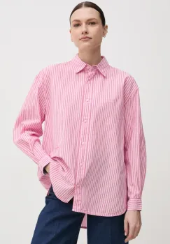 Pepe Jeans camasa din bumbac CHARISMA femei, culoarea roz, cu guler clasic, relaxed, PL305003 imagine