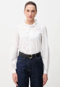 Pepe Jeans camasa din bumbac culoarea alb, regular, PL3051246 imagine