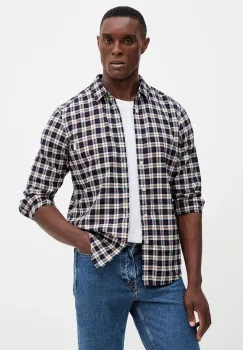 Pepe Jeans camasa din bumbac culoarea bleumarin, cu guler clasic, regular, PM3090825 imagine