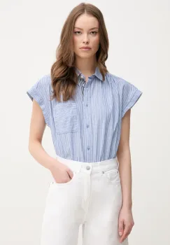 Pepe Jeans camasa din bumbac DIXIT femei, cu guler clasic, relaxed, PL305043 imagine