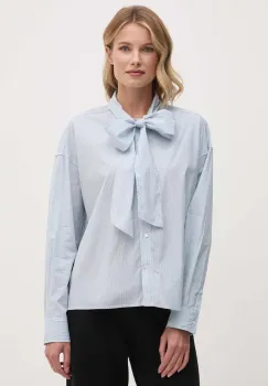 Pepe Jeans camasa din bumbac KARYSHA femei, cu un decolteu legat, relaxed, PL304927 imagine