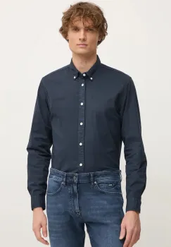 Pepe Jeans camasa din bumbac MANLEY barbati, culoarea albastru marin, cu guler button-down, regular, PM308728 imagine