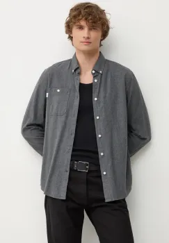 Pepe Jeans camasa din bumbac MIKE barbati, culoarea gri, cu guler button-down, regular, PM308719 imagine